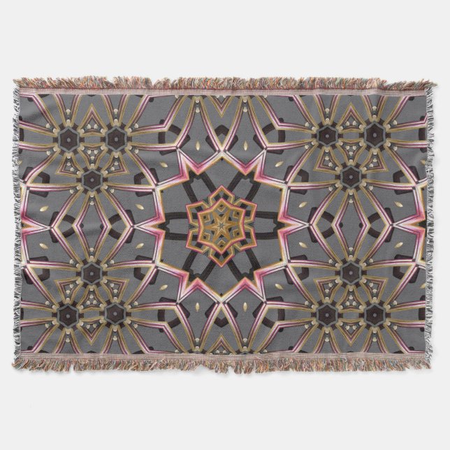Golden Rosette Throw Blanket (Front)