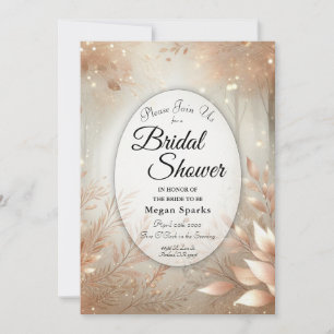 Golden Rosewood Enchanted Forest Bridal Shower Invitation