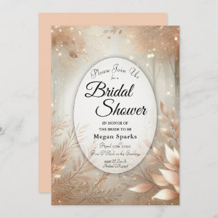 Golden Rosewood Enchanted Forest Bridal Shower Invitation