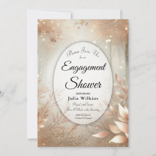 Golden Rosewood Enchanted Forest Engagement Shower Invitation