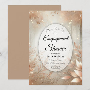 Golden Rosewood Enchanted Forest Engagement Shower Invitation
