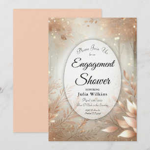 Golden Rosewood Enchanted Forest Engagement Shower Invitation