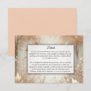 Golden Rosewood Enchanted Forest Wedding Enclosure Card
