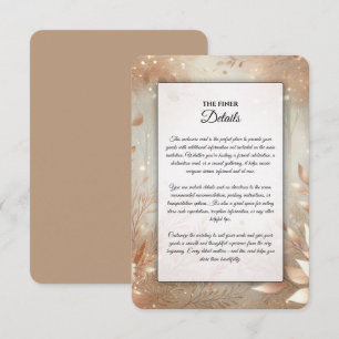 Golden Rosewood Enchanted Forest Wedding Enclosure Card
