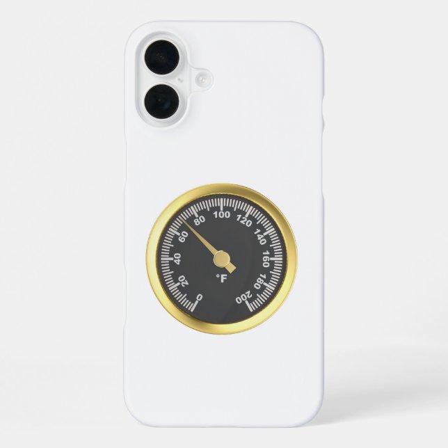 Golden round thermometer iPhone case (Back)