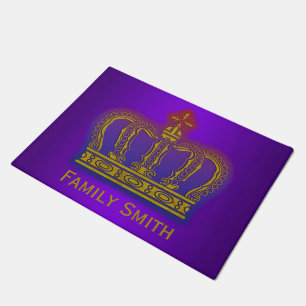 Golden Royal Crown gradients BG I + your & ideas Doormat