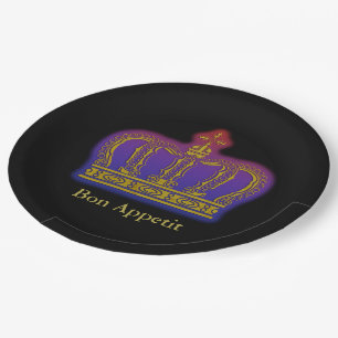Golden Royal Crown gradients BG I + your & ideas Paper Plate
