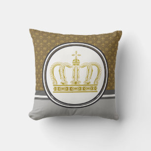Golden Royal Crown I + your backgr. & ideas Outdoor Cushion
