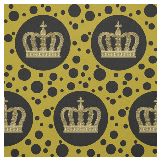 Golden Royal Crown II & Dots + your backgr. & idea Fabric (Swatch)