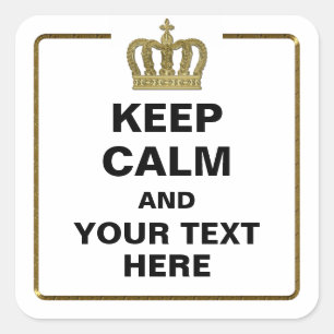 Golden Royal Crown II + your backgr. & ideas Square Sticker