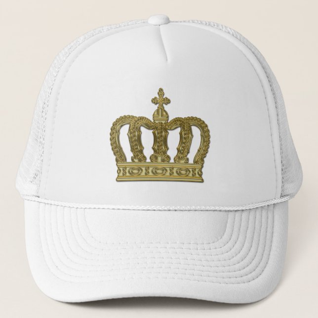 Golden Royal Crown II + your backgr. & ideas Trucker Hat (Front)