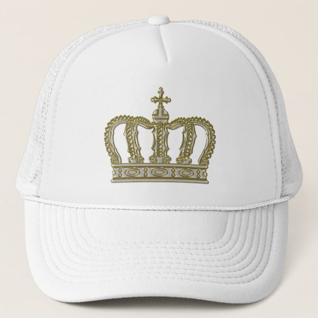 Golden Royal Crown III + your backgr. & ideas Trucker Hat (Front)