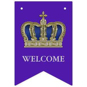 Golden Royal Crown V + your backgr. & ideas Bunting