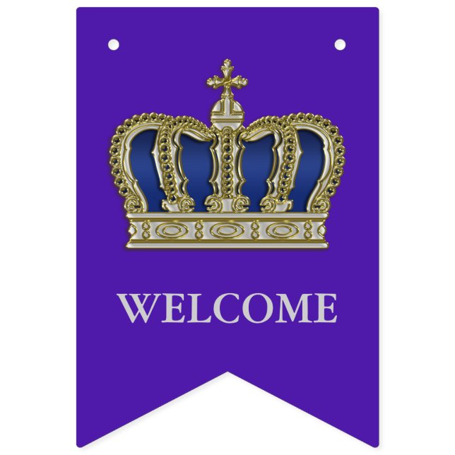 Golden Royal Crown V + your backgr. & ideas Bunting (First Flag)