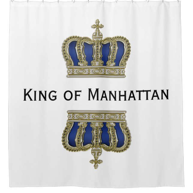 Golden Royal Crown V + your backgr. & ideas Shower Curtain (Front)