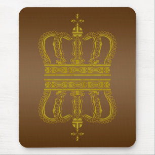 Golden Royal Crown + your backgr. & ideas Mouse Pad