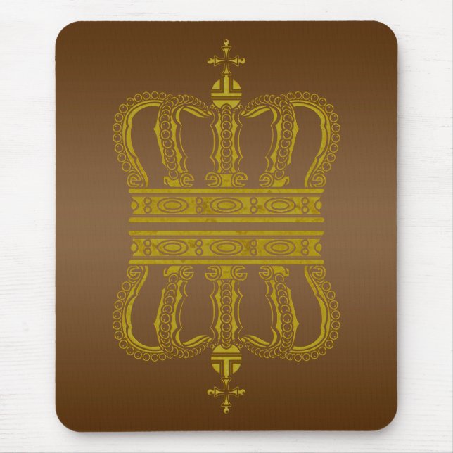 Golden Royal Crown + your backgr. & ideas Mouse Pad (Front)