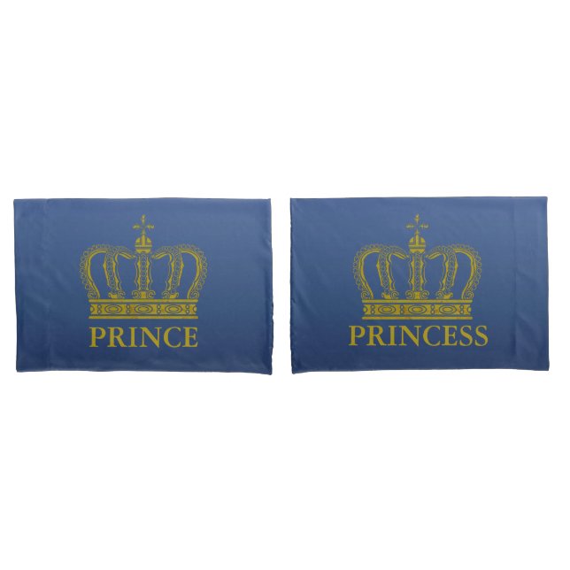 Golden Royal Crown + your backgr. & ideas Pillowcase (Front-Set)