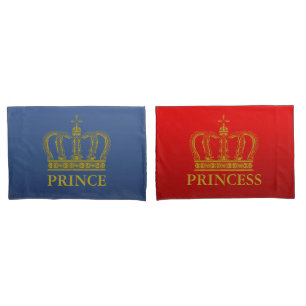 Golden Royal Crown + your backgr. & ideas Pillowcase