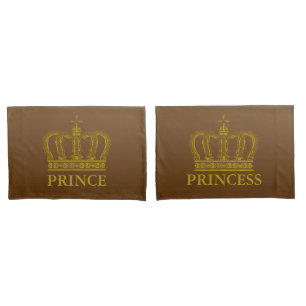 Golden Royal Crown + your backgr. & ideas Pillowcase