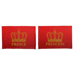 Golden Royal Crown + your backgr. & ideas Pillowcase