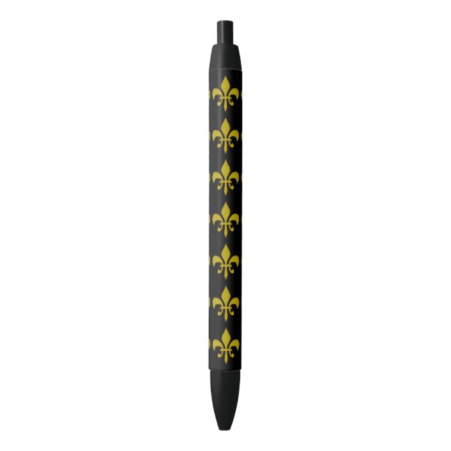 Golden Royal Lily Border + your backgr. & ideas Black Ink Pen (Front Vertical)