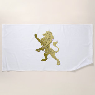 Golden Royal Lion Beach Towel