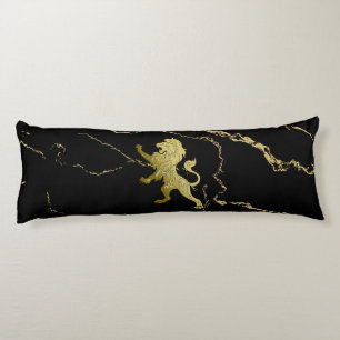 Golden Royal Lion Black Marble Body Cushion