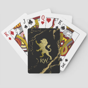 Golden Royal Lion Monogram Playing Cards