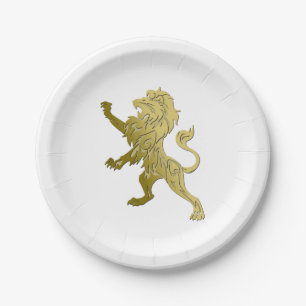 Golden Royal Lion Paper Plate