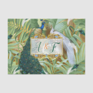 Golden Royal Peacock Feathers  Tissue Paper