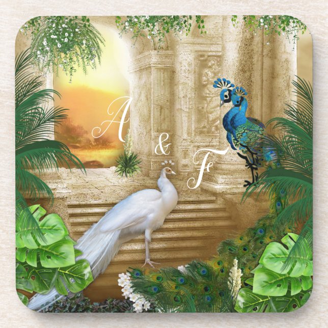 Golden Royal Peacock Temple Dreams Coaster (Front)