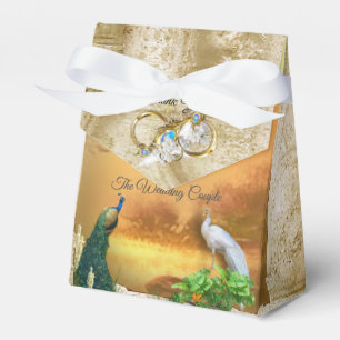 Golden Royal Peacock Temple Dreams Favour Box
