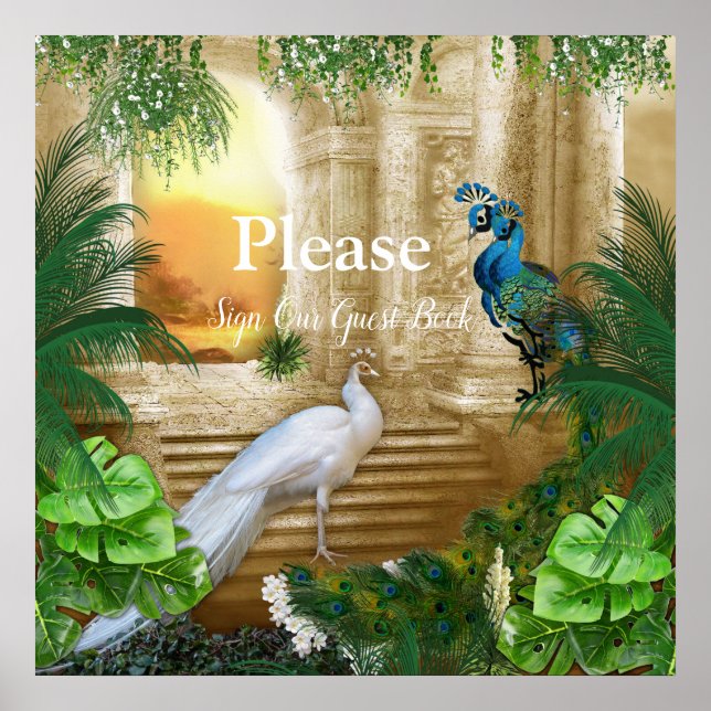 Golden Royal Peacock Temple Dreams Poster (Front)