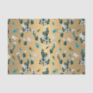 Golden Royal Peacock Temple Wedding Dreams Tissue Paper