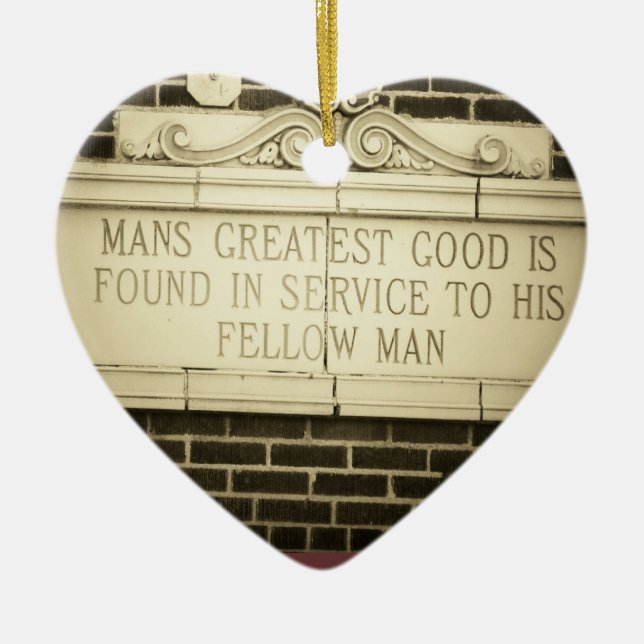 Golden Rule Old English Ceramic Ornament (Front)