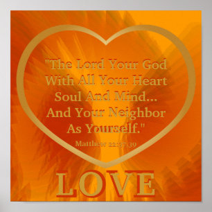 Golden Rule On Fiery Angelic Wings Poster -Cust.