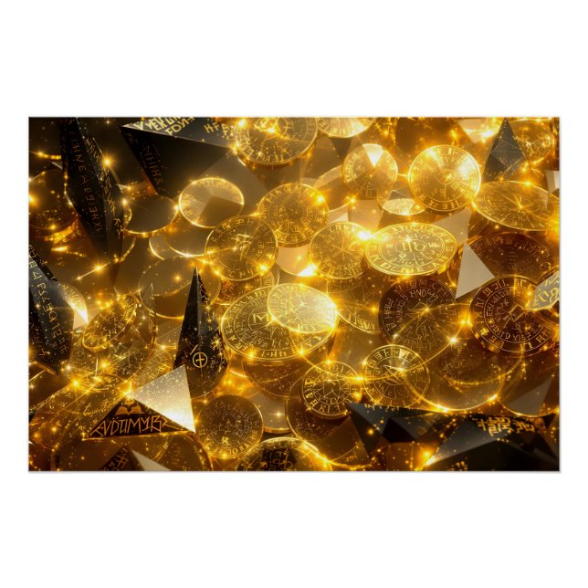 Golden Rune Coins Poster (Front)