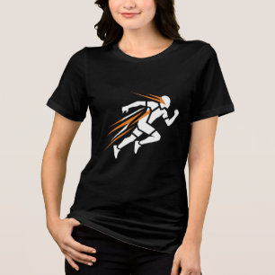 Golden Runner Logo Elegant Sports Motion Design Tri-Blend Shirt