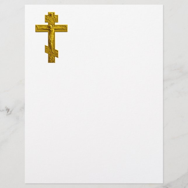 Golden Russian orthodox cross (Front)