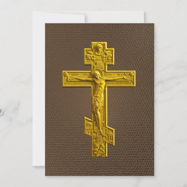 Golden Russian orthodox cross (Front)