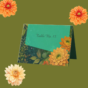 Golden Rustic Autumn Floral Wedding table numbers