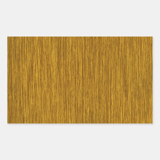 Golden Rustic Grainy Wood Background Rectangular Sticker (Front)