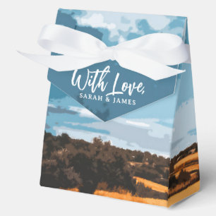 Golden Rustic Summer Field Sunlit Country Road Favour Box