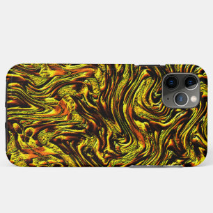 Golden rustic texture with dark strokes and orange iPhone 11 pro max case