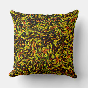Golden rustic texture with dark strokes and orange cushion