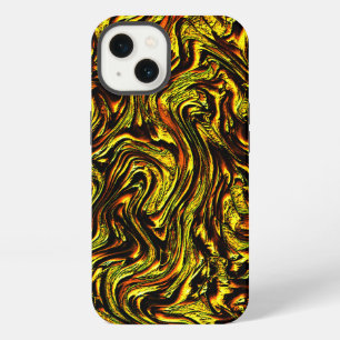 Golden rustic texture with dark strokes and orange iPhone 13 case