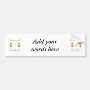 Golden Sacrament of Eucharist Host and Chalice Bumper Sticker