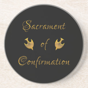 Golden Sacrament of Eucharist Host and Chalice Coaster
