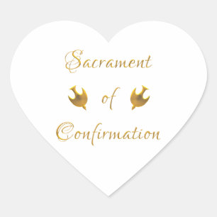 Golden Sacrament of Eucharist Host and Chalice Heart Sticker